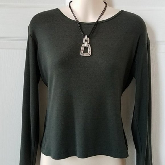 Express Tricot Green Long Sleeve Top size Small - Picture 1 of 7